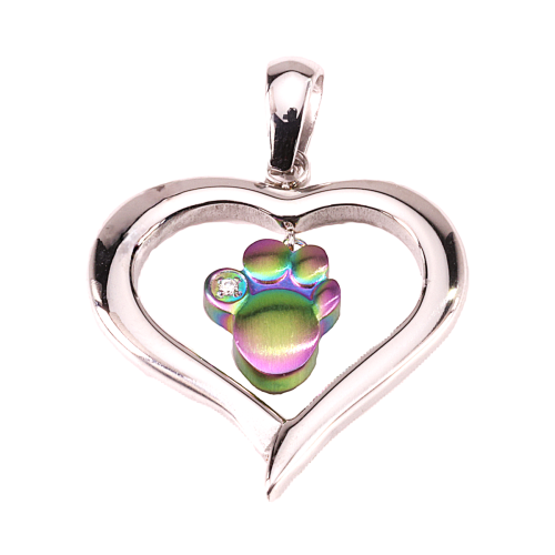 762-B Magnet Pendant heart with paw